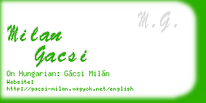 milan gacsi business card