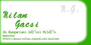 milan gacsi business card